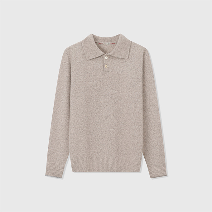 brunello cucinelli alpaca blend polo sweater